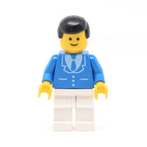 LEGO trn137 - (Suit with 3 Buttons Blue, White Legs, Black Male Hair)